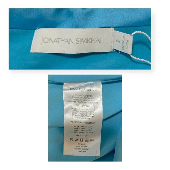 Jonathan Simkhai Annita Halter Dress Capri Blue Size 2 NWT - Picture 4 of 16